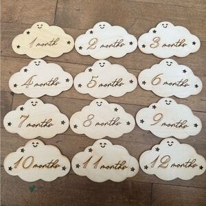 Wooden Monthly Milestone Cloud Set